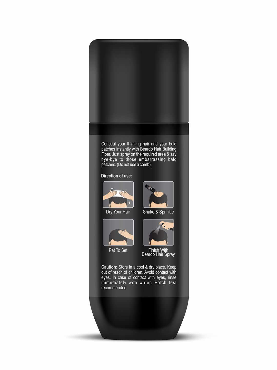 Beardo Hair Building Fiber for Men | Instantly Cover Bald Spots | Bald Spot concealer |Hair Thickening Powder | Hair Styling | 12 gm