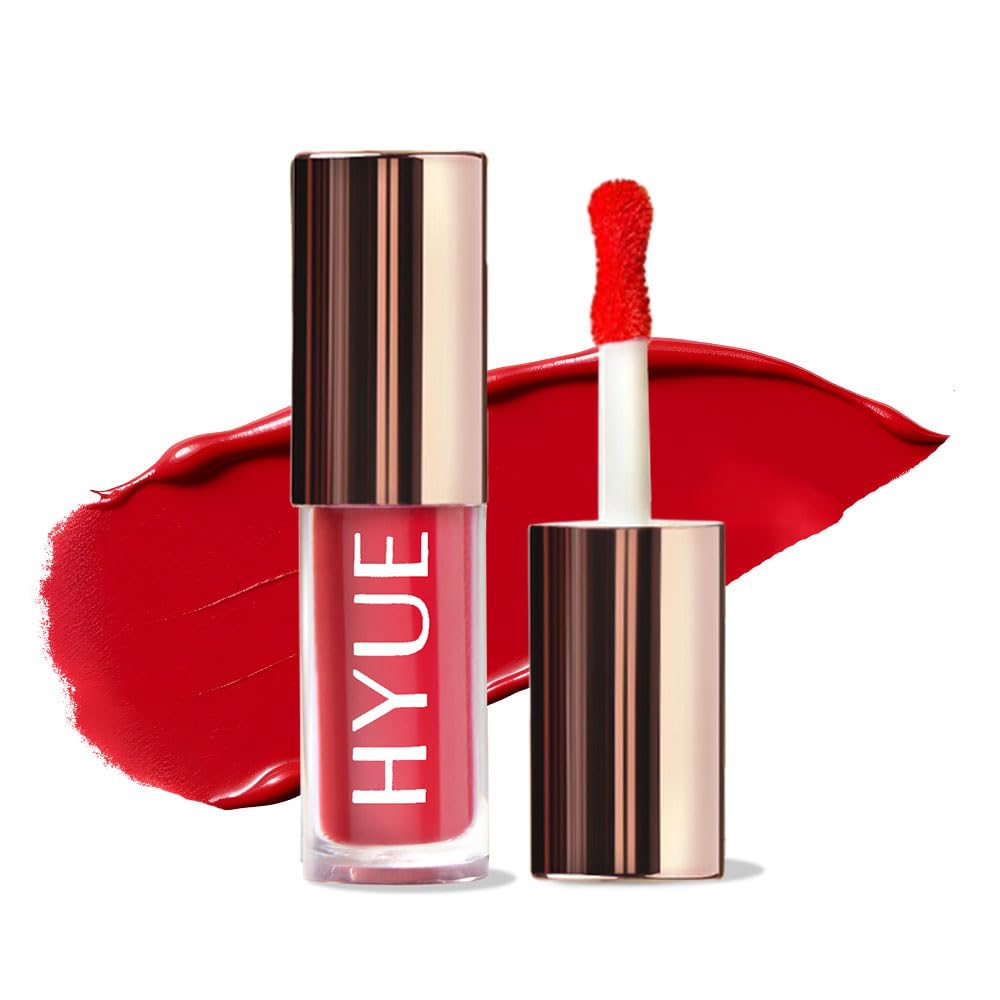 HYUE HydraMatte™ Liquid Lipstick | 2.2ml | Ra Ra Red Soft-Matte Long-Wear | Intense Color | With Jojoba, Almond & Gooseberry Extracts | Travel-Friendly | Precision Tip | 12 Bold Shades