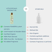 Little Rituals COCONUT BABY MASSAGE OIL Certified Organic, Wood Cold-Pressed for Skin and Hair with SWISS Plant Actives - 200 ml. Dermatologist Tested by Pediatrics, Mild & Gentle & Safe