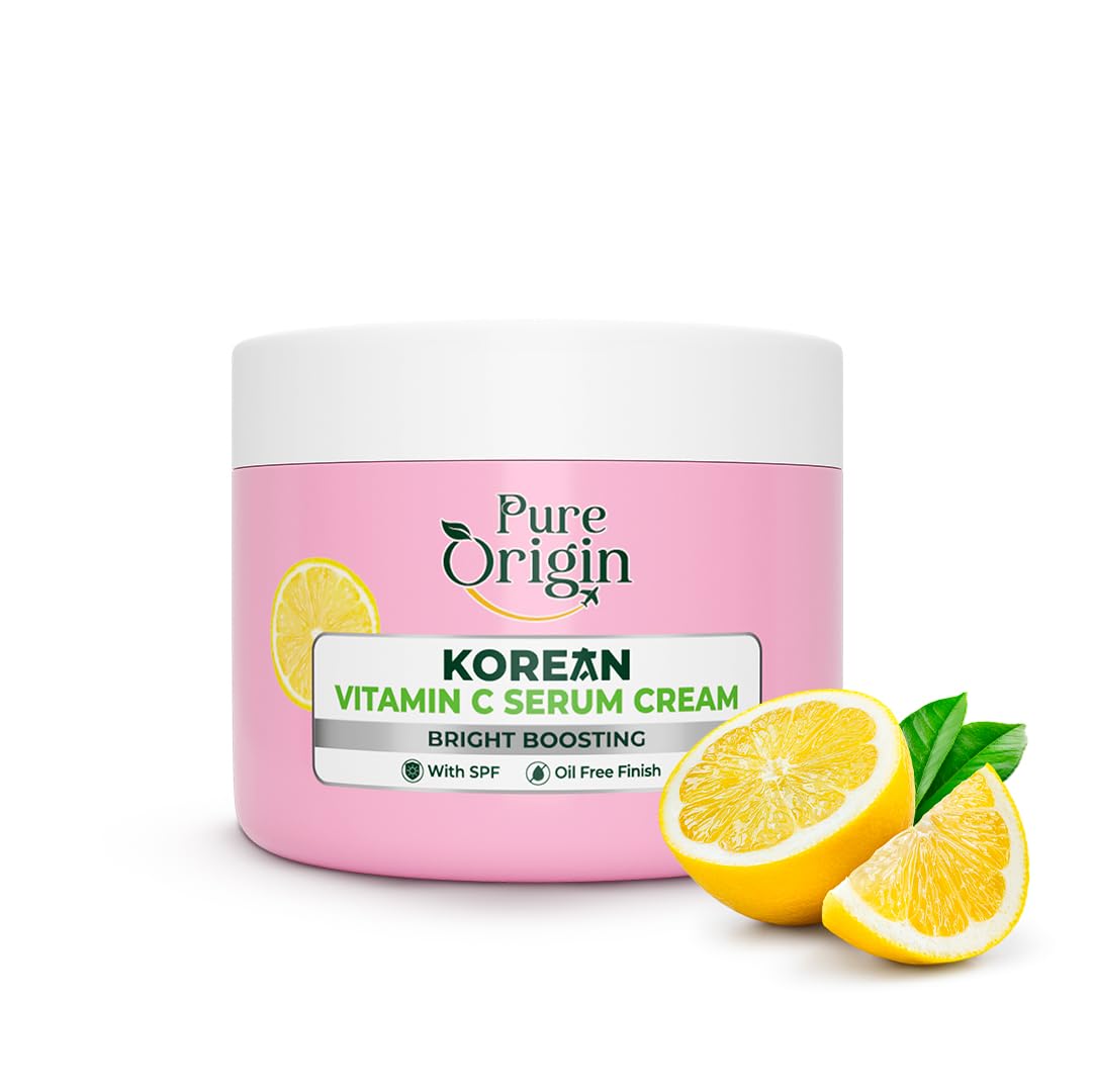 Pure Origin Korean Vitamin C Bright Boosting Serum Cream & Bright Boosting Body Lotion Combo | For Brighter, Glowing Skin and moisturized skin | For women and men | 350g