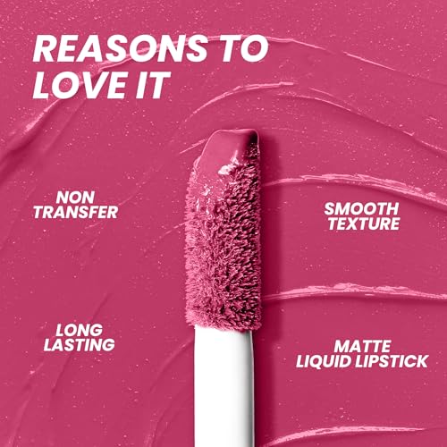 Seven Seas Mocha Lips Matte Liquid Lipstick | Non-Transfer Liquid Lipstick | 12 Hours Long Lasting | Highly Pigmented | Intense Color Payoff | Smudgeproof Liquid Lipstick for Women (203, 4ml)