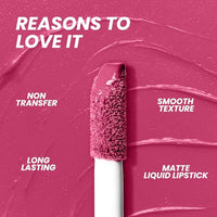 Seven Seas Mocha Lips Matte Liquid Lipstick | Non-Transfer Liquid Lipstick | 12 Hours Long Lasting | Highly Pigmented | Intense Color Payoff | Smudgeproof Liquid Lipstick for Women (203, 4ml)