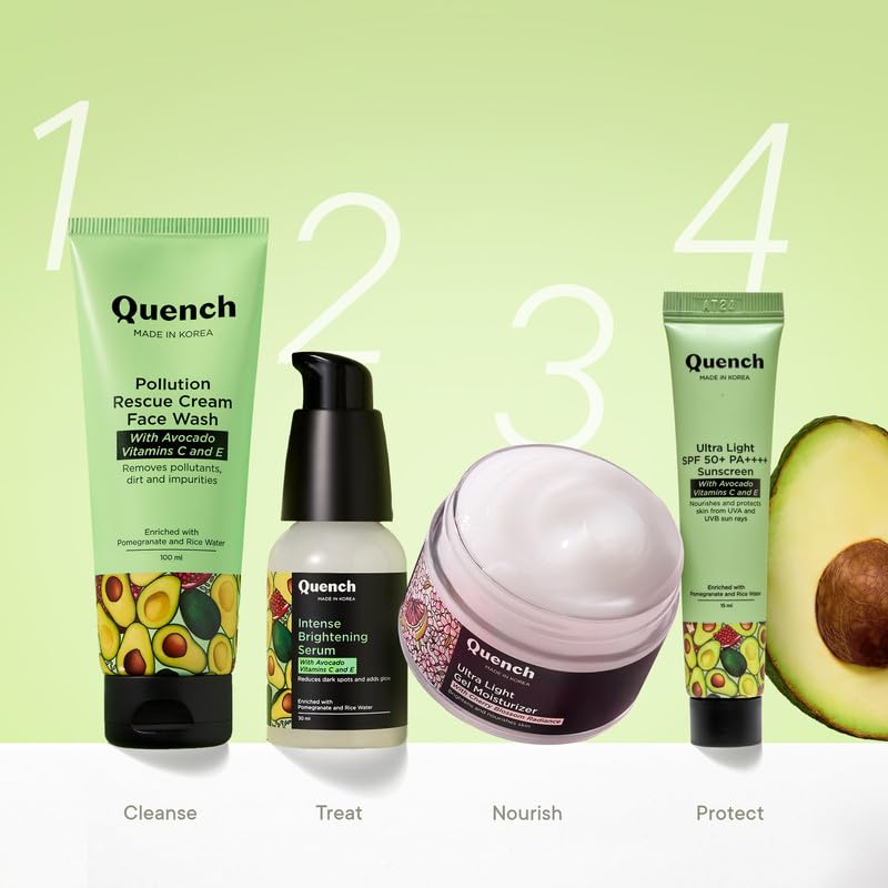 Quench Vitamin E Ultra Light SPF 50+ PA++++ Sunscreen for Glowing Skin | Non-Greasy and Non-Sticky | No White Cast | UVA & UVB Protection | Made in Korea | For Women & Men (MINI - 15ml)