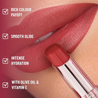Swiss Beauty Pure Lustre Lipstick | High Shine Finish | Smooth Glide | With Olive Oil & Vitamin E | Hydrating | Shade- Silk Pink, 3.8gm