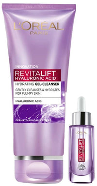 L Oréal Paris Revitalift Hyaluronic Acid Serum, 15ml & Cleanser, 120ml For All Skin Type