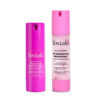 Foxtale Oil Control Duo | 12% Niacinamide Clarifying Serum + Oil Balancing Moisturizer | Targets 7 Signs of Acne | Oil-Free Glow, Smoother Texture | With Azelaic Acid, Niacinamide & Cica