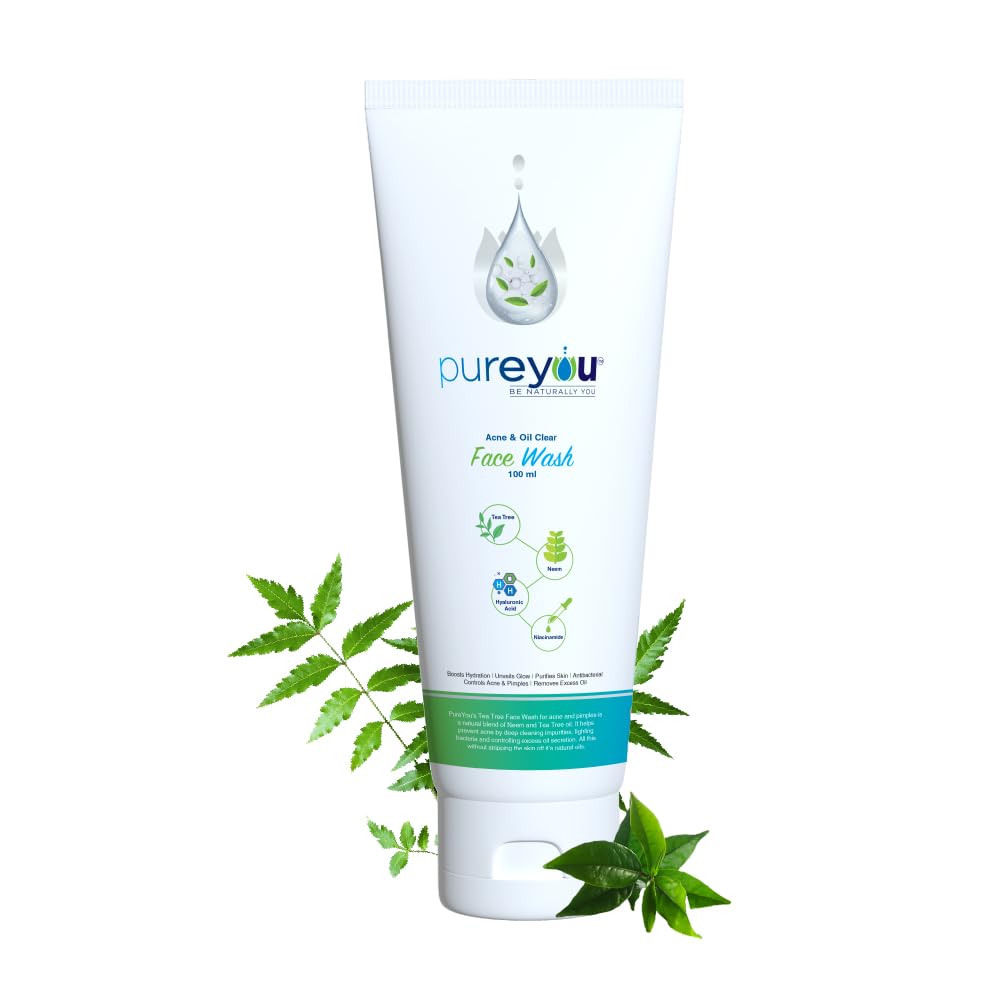 PureYou Face Wash with Tea Tree, Hyaluronic Acid & Niacinamide | Acne Control & Hydration (100ml)