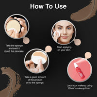Olivia Pan Cake 100% Waterproof Foundation & Makeup Concealer | Long-Lasting Sweatproof Base Makeup | Smudge-Proof, Paraben-Free Formula | For All Skin Types | Bronze Glow - 22 | 25g