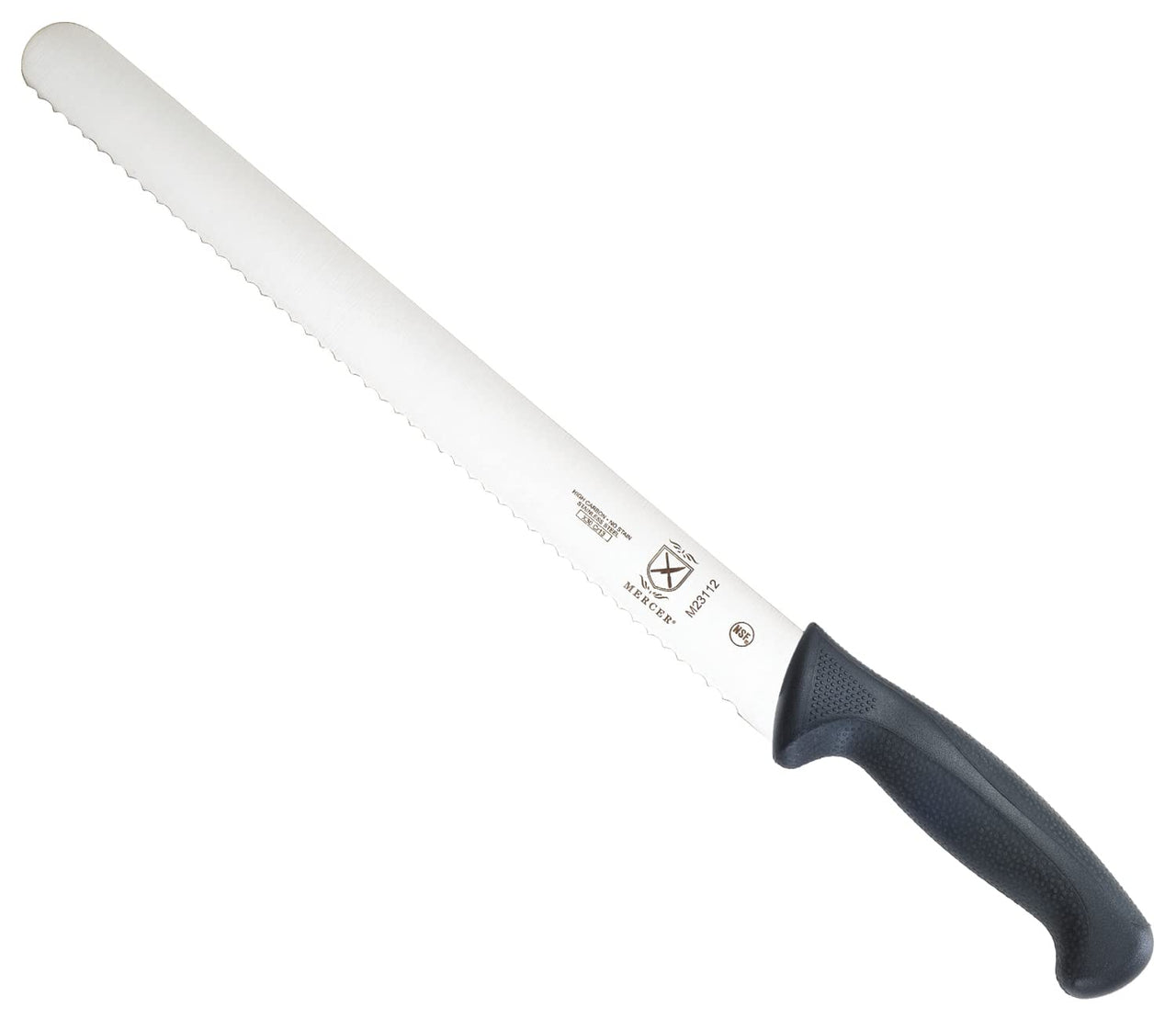 Mercer Culinary M23112 Millennia Black Handle, 12-Inch Wavy Edge, Slicer 12" Slicer (Wavy Edge)