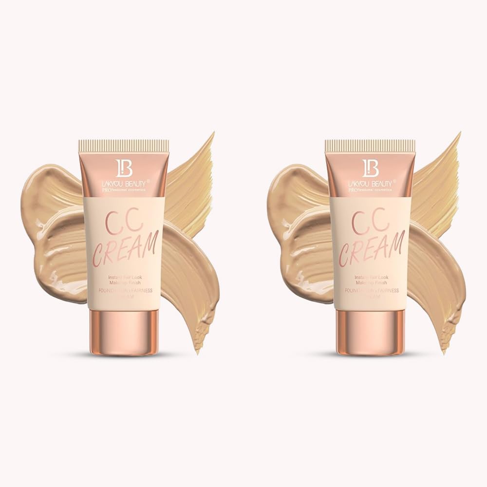 Lakyou Beauty CC Cream Instant Fair Look | Waterproof | Makeup Like Finish | Long Lasting | Shade-05(Rich Nude) | 120g | Pack Of 2