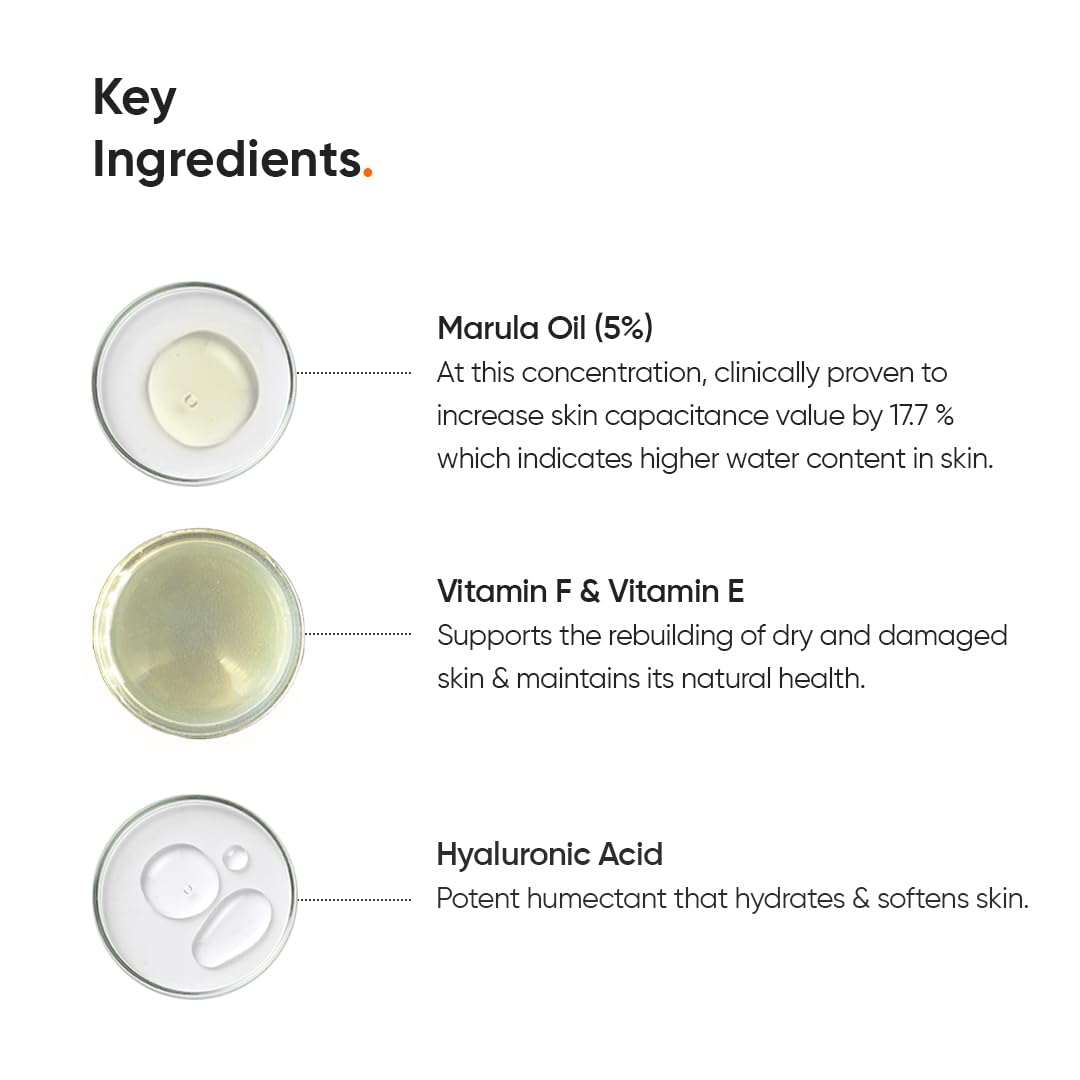 Minimalist Marula Oil 5% Face Moisturizer For Dry Skin With Hyaluronic Acid For Deep Nourishment & Hydration, For Men & Women