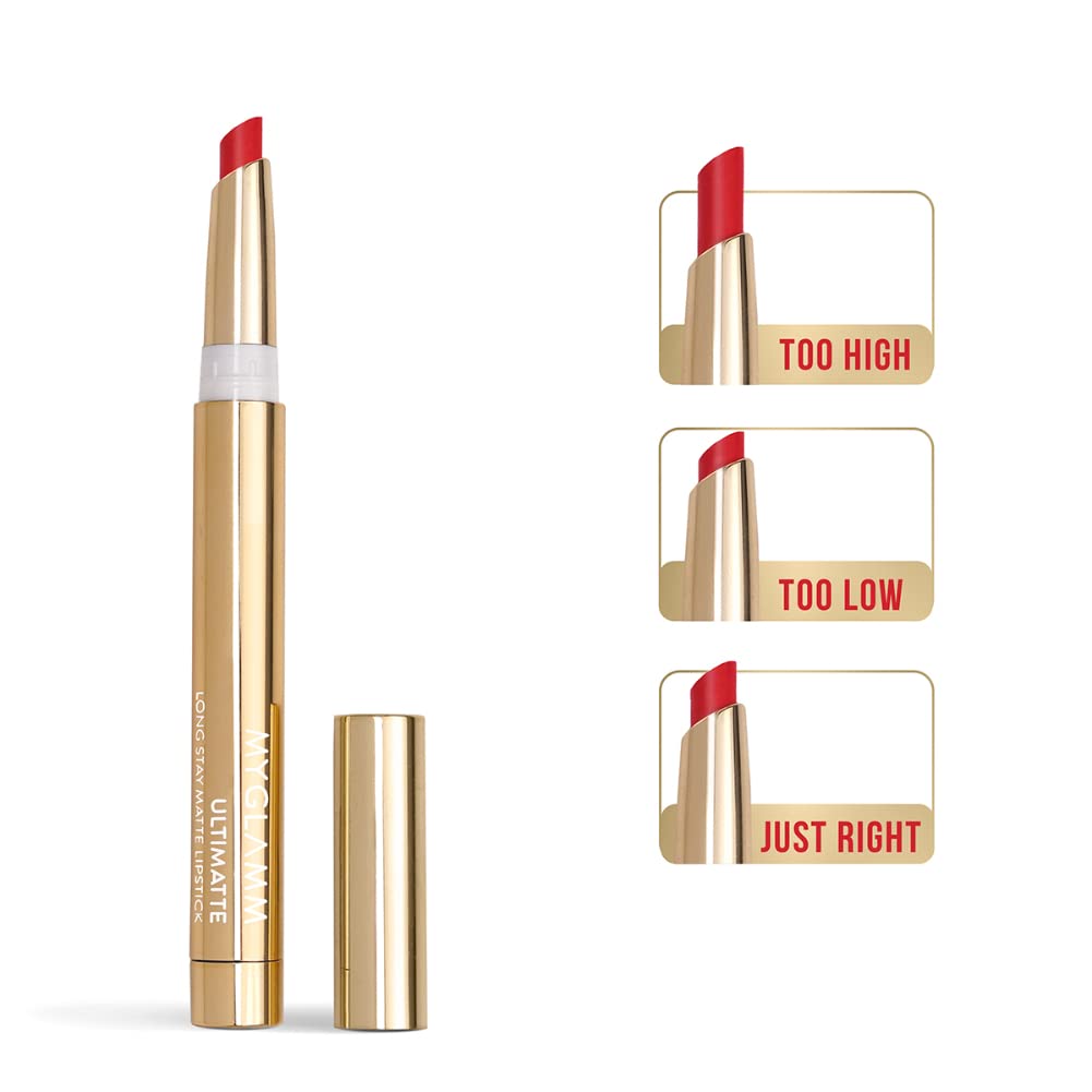 MyGlamm Ultimatte Long Stay Matte Lipstick - Showgirl (Pink) | Long Lasting Lipsticks for Women With 12hr Stay | Transfer Proof | Rich Colour | Moisturising, Lightweight Formula | 1.3g