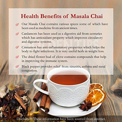Golden Tips Indian Masala Chai, Loose Leaf Black Tea with Green Cardamom & Cinnamon, Authentic Spiced Tea Blend, Bold & Aromatic Flavor, Traditional Indian Chai (100 Gram, 50 cups)