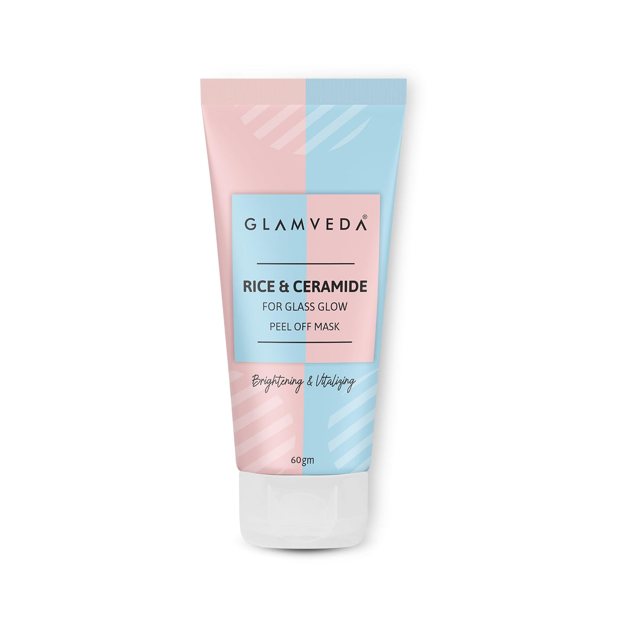 Glamveda Rice & Ceramide Peel-Off Mask | Hydrating & Barrier-Strengthening | Brightens, Evens Tone & Reduces Signs of Aging |All Skin Types | 60g Pack of 1
