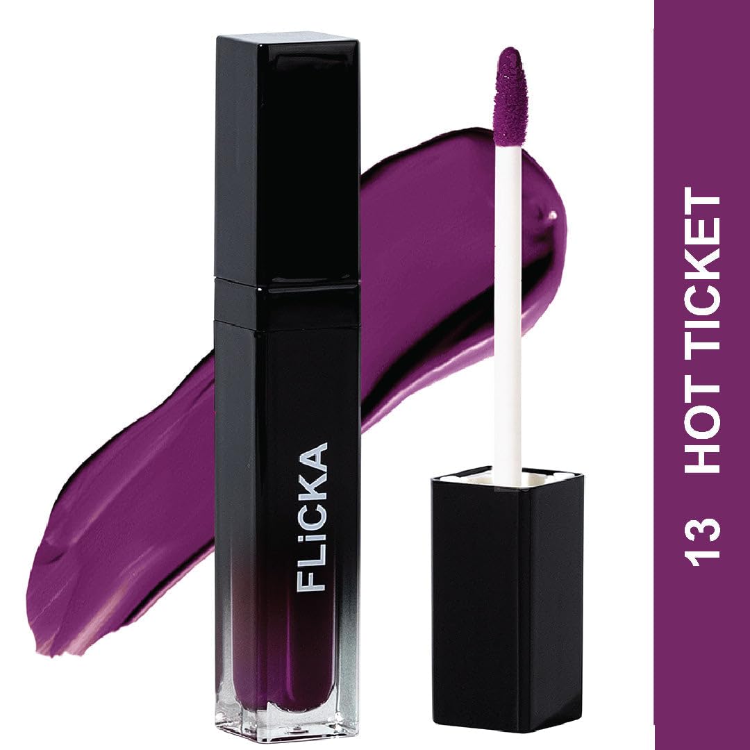 FLiCKA Set and Attack Liquid Matte Lipstick For Women| Transfer Proof, Smudge Proof, Non-Sticky, Creamy Lightweight Lipstick For Women, 13 Hot Ticket, 7ml