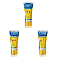 La Shield Pollution Protect SPF 50 Mineral Sunscreen Gel | PA+++ | Lightweight & Oil free | Moisture boost formula | Water resistant| All Skin types |Dermatologist Tested | 50g (Pack of 3)