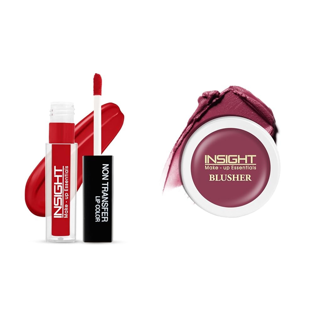 Insight Cosmetics Insight Non Transfer Lip Color Matte Texture12Hrs WaterproofTrue ColorSmudge Proof Paraben Free 100% Veg, 4ml(LG40-02) Crème Blusher, Face Makeup, Dusty Rose, 3.5 gm(B-02=03)