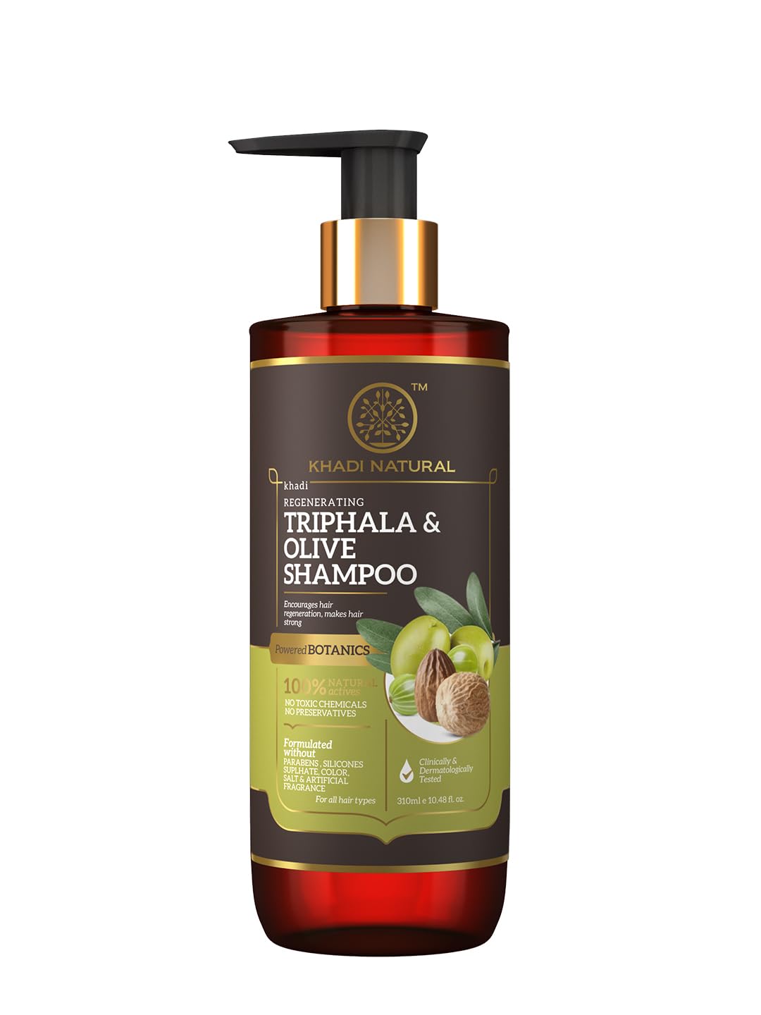 KHADI NATURAL PB TRIPHALA WITH OLIVE OIL SHAMPOO, 310 ml