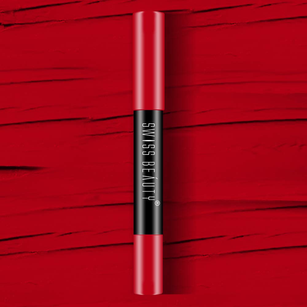 Swiss Beauty 12 Hrs. Stay Matte Lip Crayon, Red Flag, 3g - Long Lasting, Waterproof, Super Stay, Matte Finish Lip Crayon, Long Wear, Crayon Lipstick