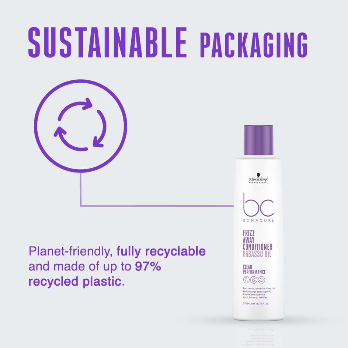 Schwarzkopf Professional Bonacure Frizz Away Fresh Conditioner With Babassu Oil-200 Ml,1 Count (Pack of 2)