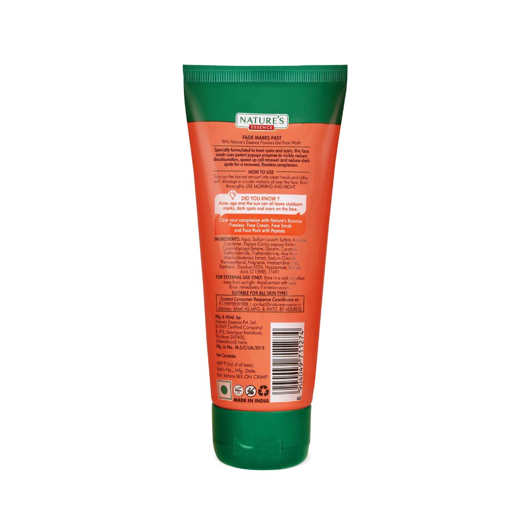 NATURES ESSENCE Anti Pigmentation Papaya Gel Face wash for women infused with Saffron |reduces Spot| Instant Brightening |Tan Removal 50gm