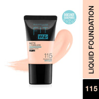 Maybelline New York Fit Me Matte+Poreless Liquid Foundation Medium Coverage For Oily Skin Tube,115 Ivory,18Ml & 128 Warm Nude,18Ml,Pack Of 1