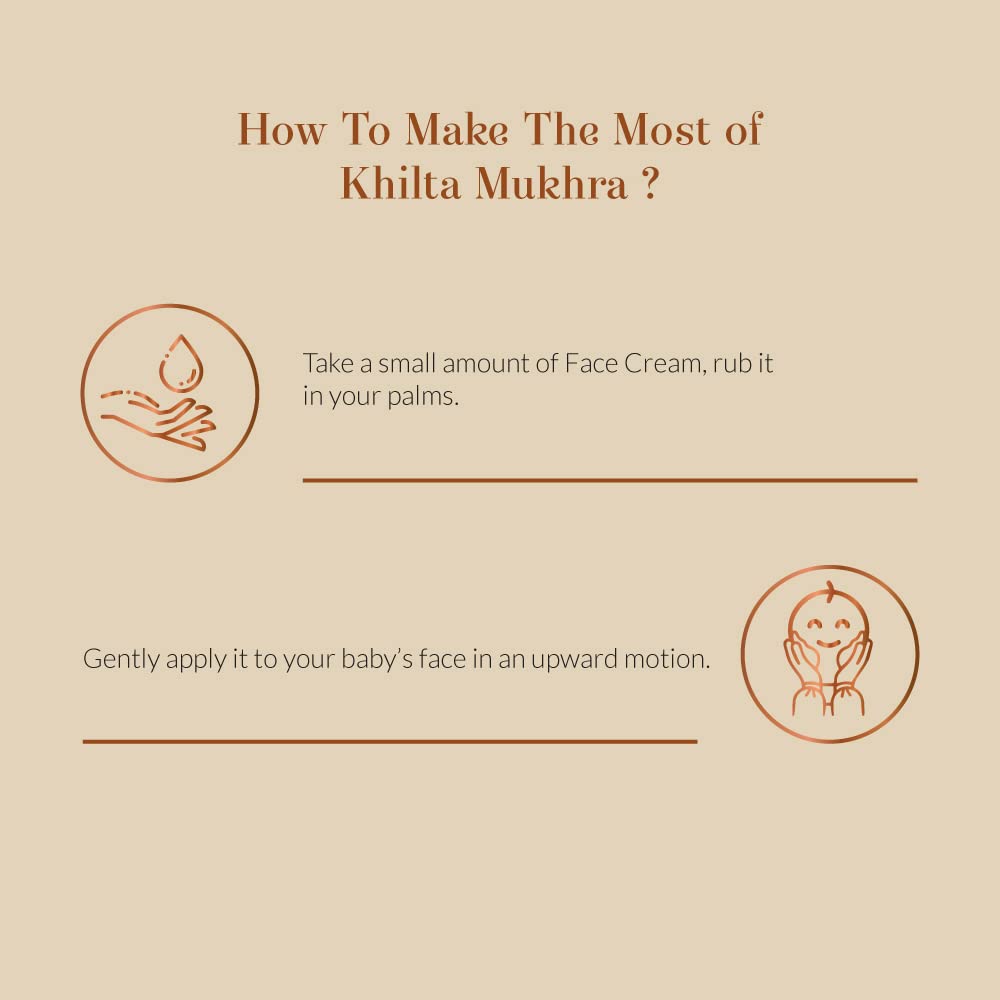 Baby Forest Khilta Mukhra Baby Face Cream 50 gm | Shea Butter, Saffron, & Almond Oil | Ayurvedic & Organic Kids Face Cream | Derma Safe