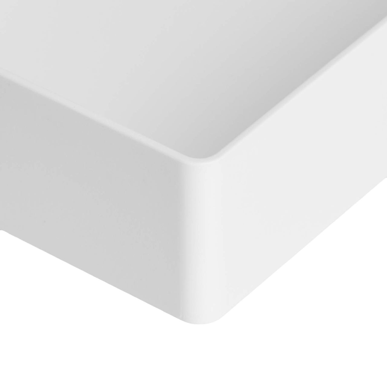 Basics Rectangular Plastic Desk Organizer, Accessory Tray, White