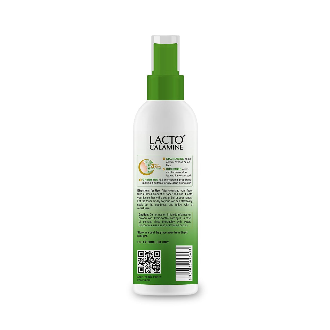 Lacto Calamine Face Toner With Cucumber | 120ml Each-pack of 3 | Deep Pore Cleansing | Open Pores Tightening with Green Tea & 2% Niacinamide For Cool & Hydrated Skin | No Sulphate, Alcohol & Parabens