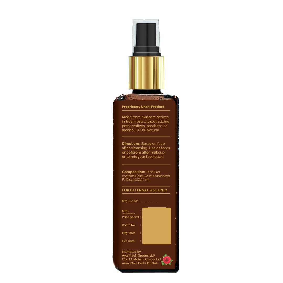 PYOURA Rose Water Face Mist 100ml for Dry Skin, 100% Organic Natural Toner for Glowing, Hydrated Skin and Open Pore Tightening, Unisex Toner Spray for Face for Women & Men