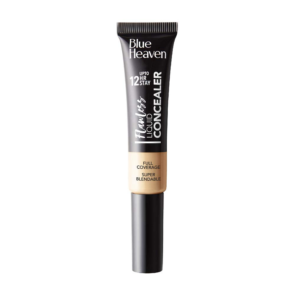 Blue Heaven Intense Matte Finish Eyeliner Easy Sketch, Black, 1ml & Flawless Liquid Concealer, 201, Cream, 16g