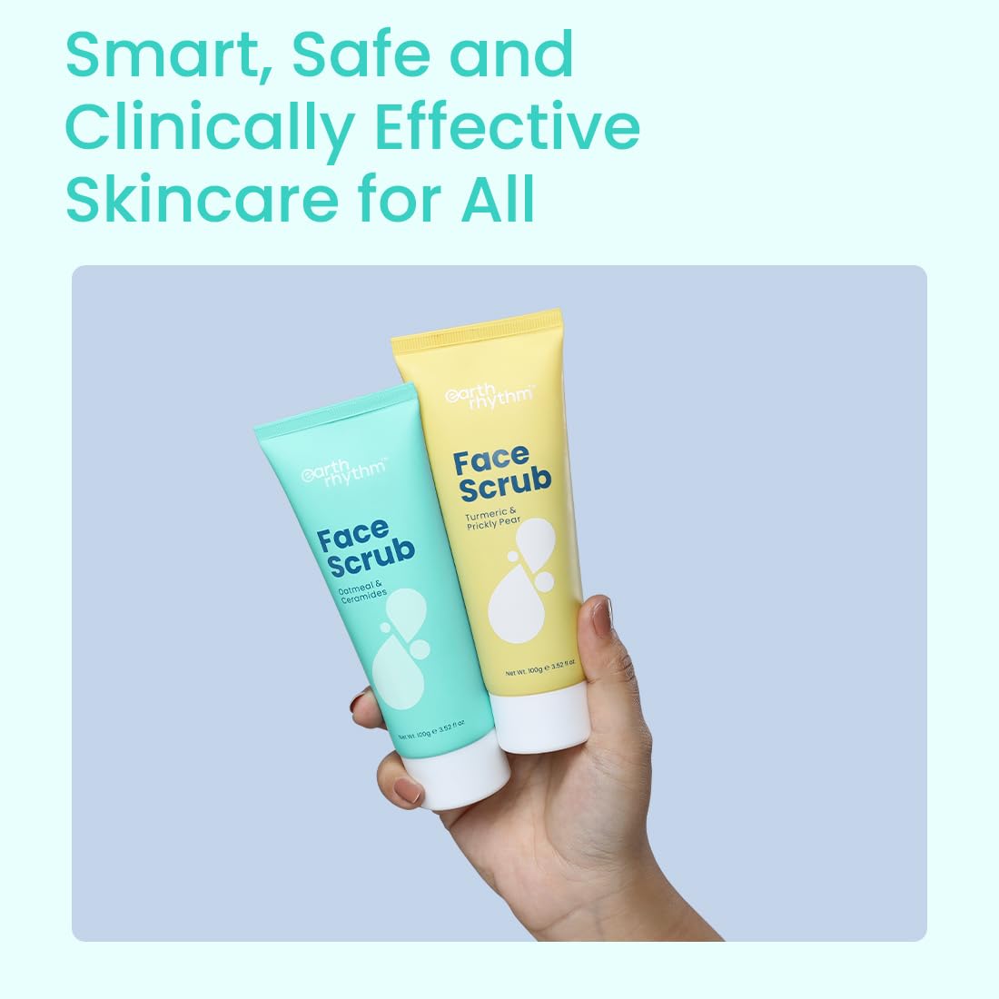 Earth Rhythm Face Srub with Oatmeal and Ceramides | Lightweight, Removes Grime, Hydrates & Softens -100g