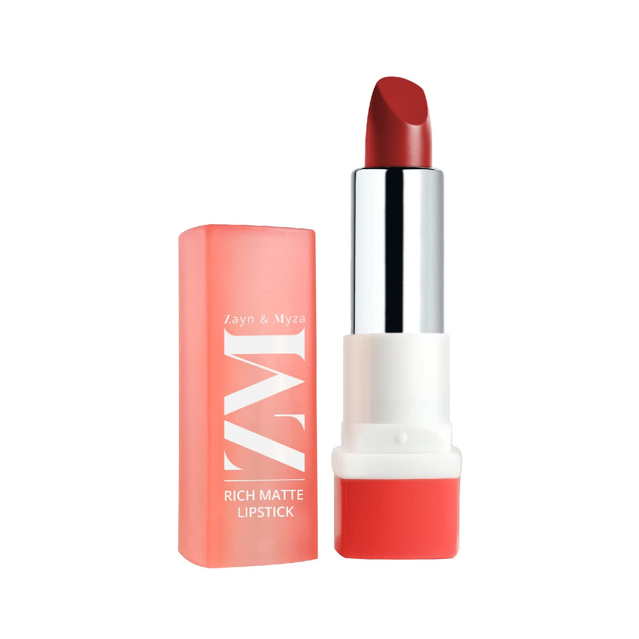 ZM Zayn & Myza Rich Matte Lipstick | Smooth and Light Weight | Intense Color in one Swipe | High Pigmentation Bullet Lip Stick Enriched with Argan oil, Murumuru and Shea Butter, (4.2 g, Iconic)