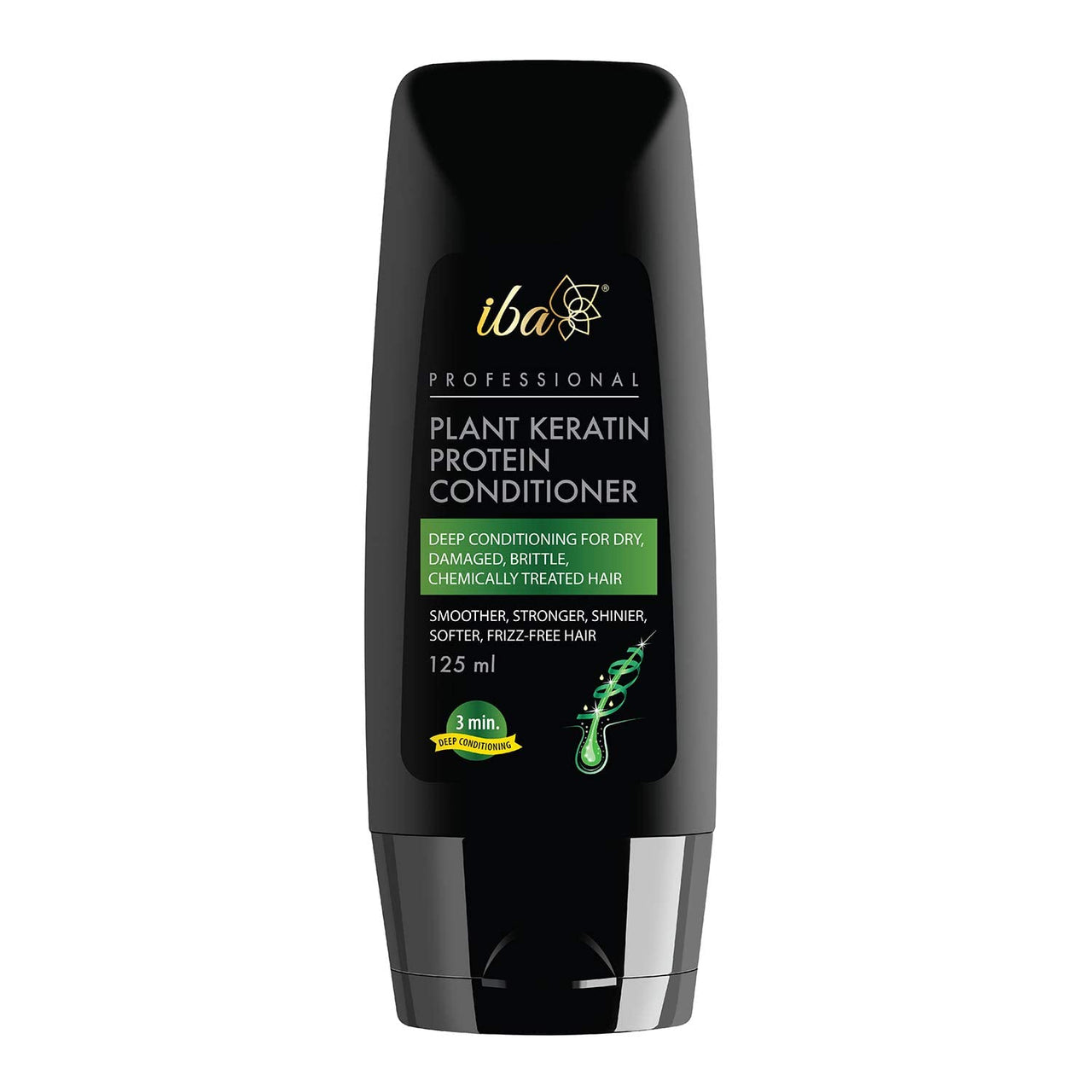 Iba Professional Plant Keratin Protein Conditioner No Sulfates No Parabens Deep Conditioning for Dry Frizzy Damaged Hair | Halal Certified & Vegan | White 125 ml | Pack of 1