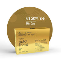 Aroma Magic 7 step Gold Facial Kit | Firms, Tones & Renders a healthy glowing skin| with Marigold & Rose Extracts| All Skin type| Single Use| Pack of 1 (20g + 18ml)
