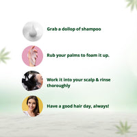 Hampa Hemp Lush Hair Shampoo 200ml, Sulphate and Paraben Free, Deeply Nourished Scalp and Hair, Hairfall Control, Hair Growth, 100% Natural, Herbal Ingredients, All Hair Types