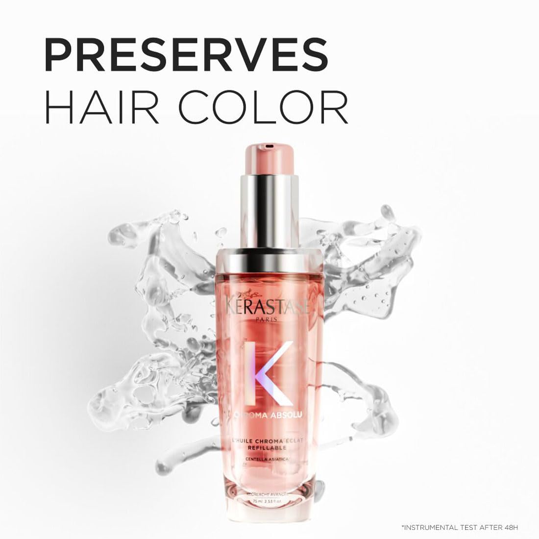 Kérastase Chroma Absolu Hair Oil-In-Serum For Colour Treated Hair | 93% Colour Preservation | Enriched With Centelle Asiatica | Providing Long-Lasting Protection and Smoothness.75ml