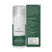 BE SOULFULL Acne Foaming Face Wash- Acne Control Face Wash with 1% Salicylic Acid, 1% Glycolic Acid- Daily Exfoliating Face Wash- Controls Oil, checks Open Pores & Removes Dead Skin Cells- 100ML