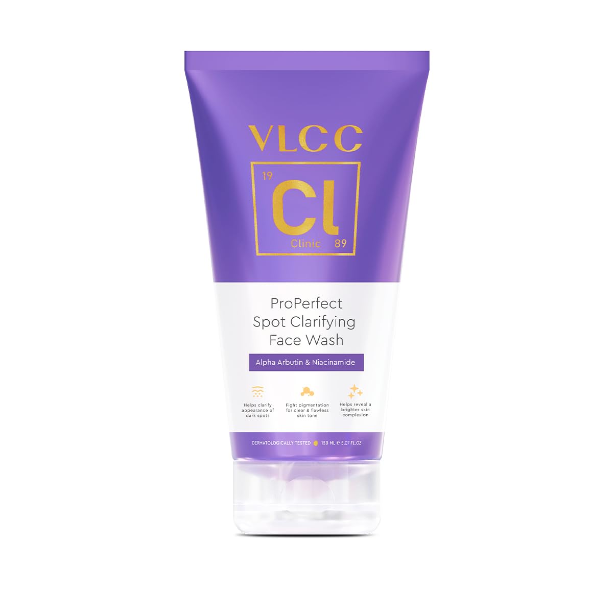 VLCC Clinic ProPerfect Spot Clarifying Face Wash 150 ml - AlphaXTM Complex is known for Spot lightening | Powered by Alpha Arbutin and Niacinamide | visibly fade dark spots, pigmentation