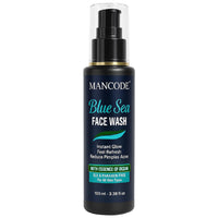 Mancode Blue Sea Face Wash-100ml | Instant Glow & Refreshing Feel | Reduces Pimples & Acne | Enriched with Ocean Essence | Paraben-Free, Gentle Formula for All Skin Types | Deep Cleansing