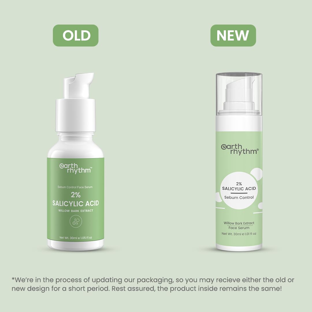 Earth Rhythm 2% Salicylic Acid Serum for Acne, Blackheads & Clear pores | Men & Women - 30ml
