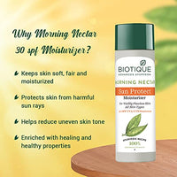 Biotique Morning Nectar Sun Protect Moisturizer SPF 30 UVA/UVB Sunscreen| Contains Wild Turmeric, Neem Leaves, & Morning Nectar | Visibly Flawless Skin | Suitable for All Skin Types | 120 ml