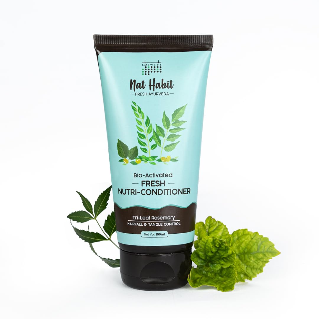 Nat Habit Tri-Leaf Rosemary Nutri-Conditioner, For Women & Men, Bio-Activated for Hairfall & Tangle Control with 8 Ultra-Moisturizing Power Conditioner, 150ml