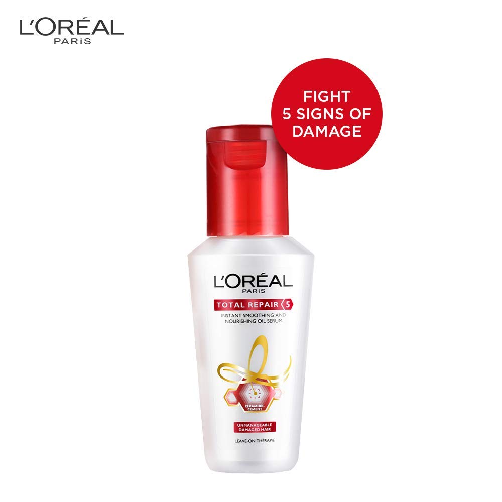 L'Oreal Paris Total Repair 5 Shampoo, 175ml (With 10% Extra) and L'Oreal Paris Total Repair 5 Instant Smooting & Repairing OilSerum, 40ml