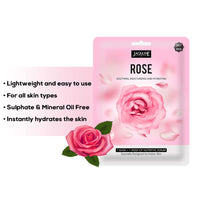 Jaquline USA Rose Sheet Mask| Zero Paraben And Sulphate| Biodegradable Ber Masks| Light-Weight| Hydrating And Skin Firming, 1 Count
