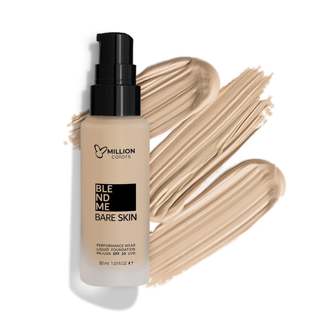 Million Colors Foundation for Face Makeup | Liquid Foundation for Oily and Dry Skin | Lightweight Matte Finish with SPF 20 | Waterproof Long-Lasting Makeup | All Skin Types | Rose Beige 03, 30ml