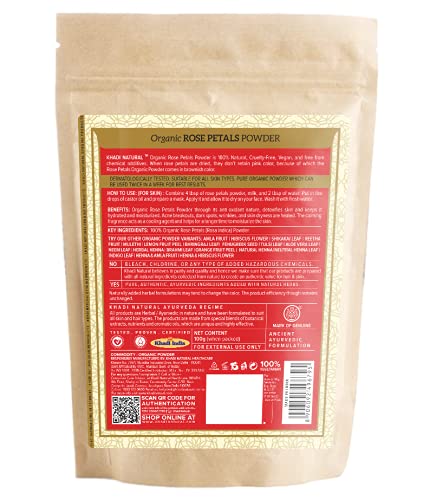 KHADI NATURAL Organic Powder Pack of 2 (Rose Petals + Mulethi) (Net Qt. 2x100) 200gm