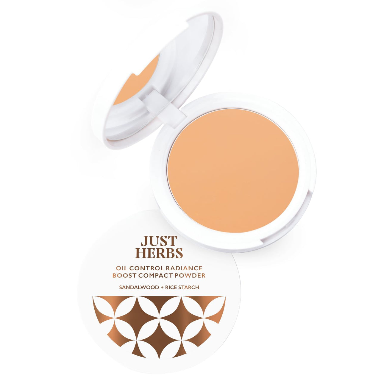Just Herbs Oil Control Radiance Booster Age Defying Compact Powder for face Makeup 9g (Coffee)