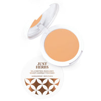 Just Herbs Oil Control Radiance Booster Age Defying Compact Powder for face Makeup 9g (Coffee)