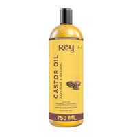 Rey Naturals Cold Pressed Virgin Castor Hair Oil | Arandi Tel | For Hair Growth, Nail cuticles, Eyelash & Eyebrows | Hydrates Skin & Reduces Wrinkles | Suitable For All Hair Types - 750ML